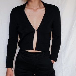 cropped 100% merino cardigan